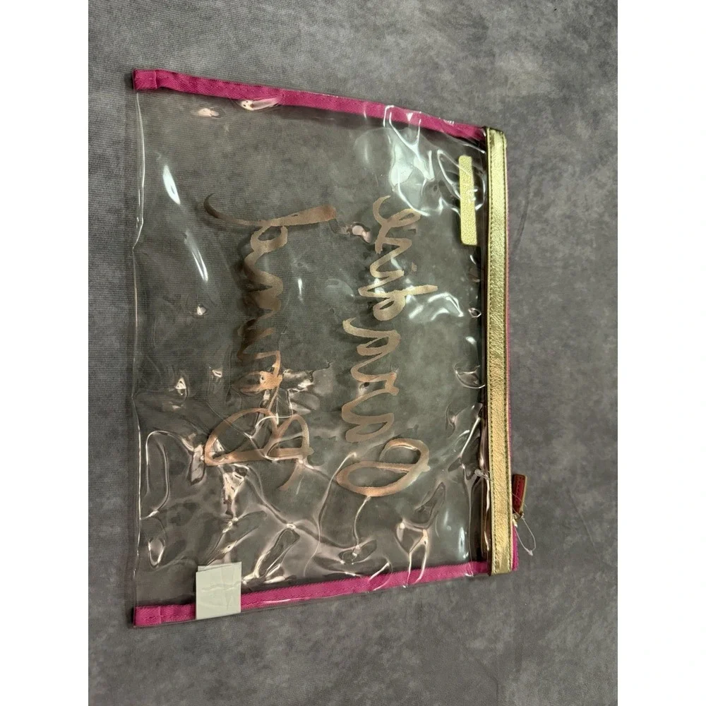 Lilly Pulitzer Paradise Bound Clear Vinyl Travel Pouch / Makeup Cosmetic Bag